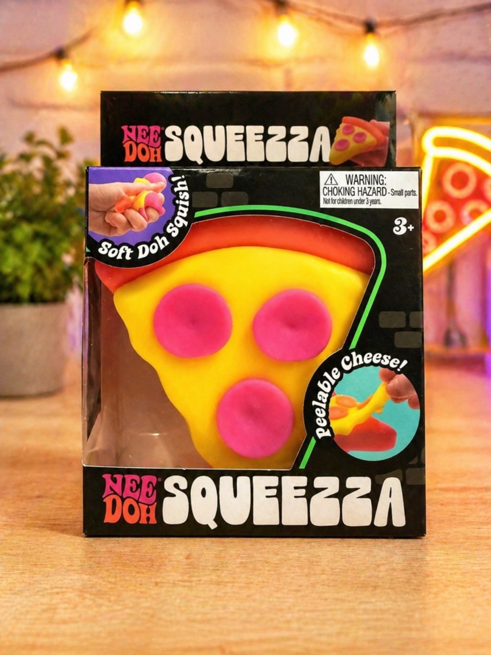 NeeDoh Squeezza Pizza Slice Stress Toy - Yellow & Pink